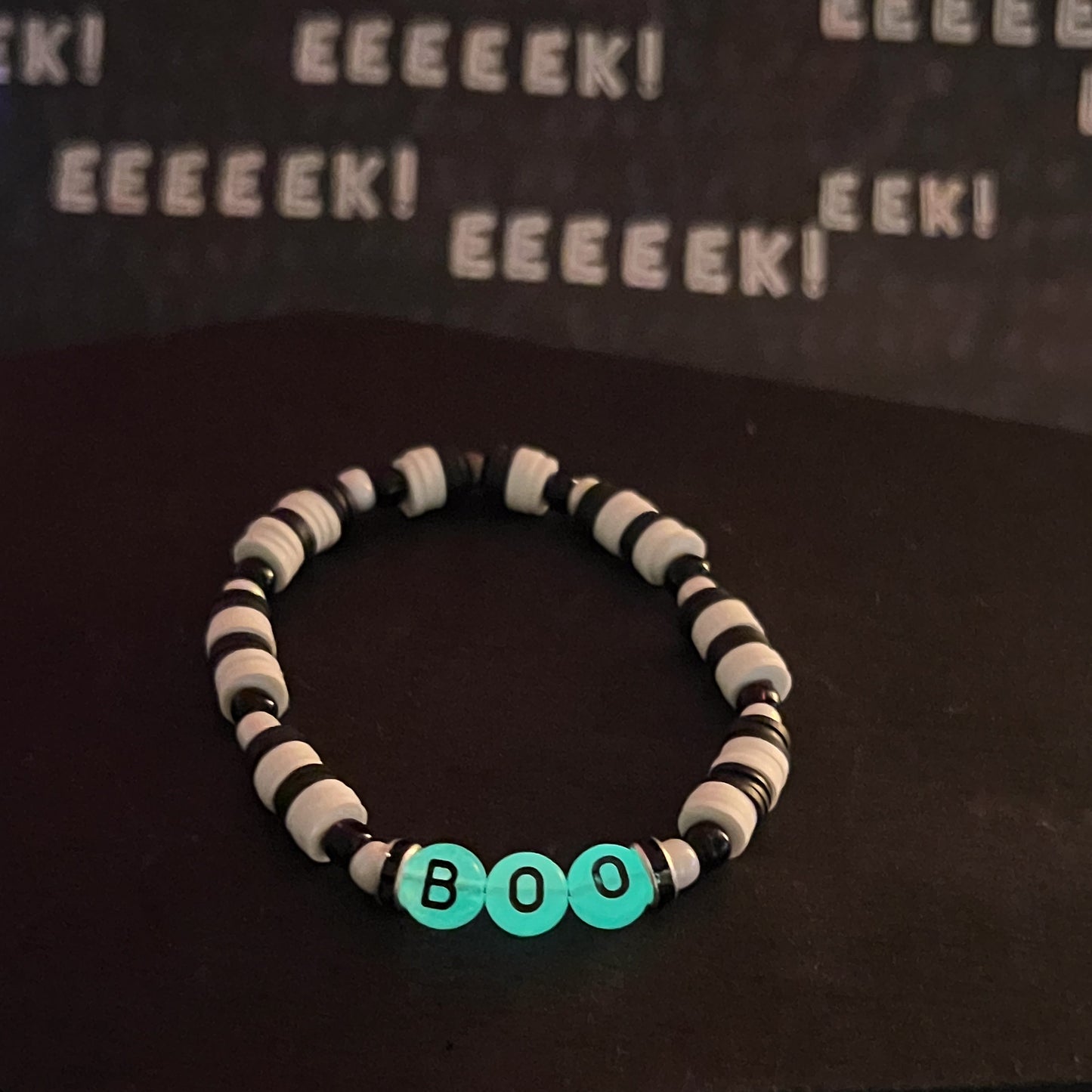 Glow In The Dark Boo Halloween Bracelet