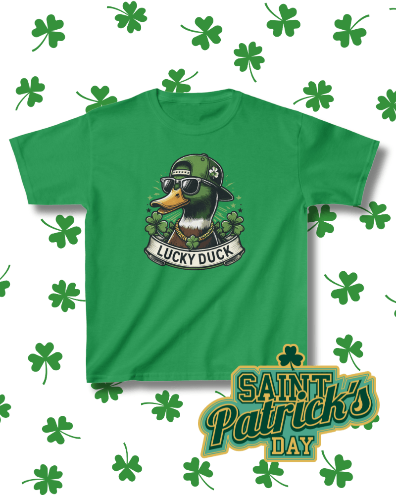 St. Patrick's Day Lucky Duck T-Shirt - Green Festive Tee with Unique Quirky Design