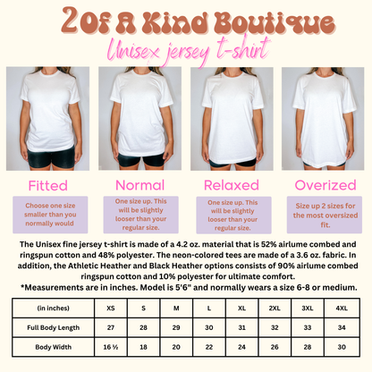 Adult Unisex Size Chart