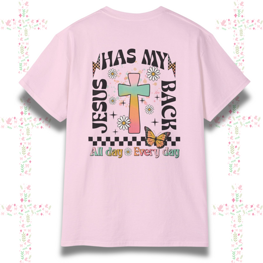 Jesus Has My Back Tee - Inspiring Faith Apparel for Believers